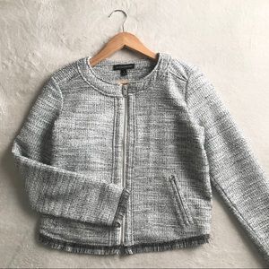 Banana Republic Brazer Zip Front Fringed 4